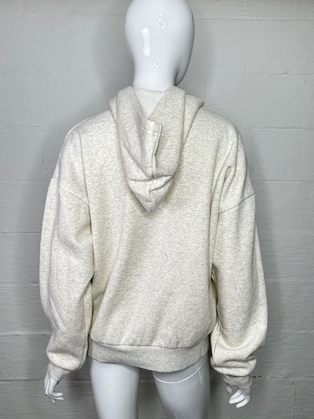 Edikted Oversized Sweatshirt Medium Fleece Pullover Light Gray LA Hoodie NEW - Picture 5 of 13